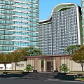 Modern High Rise Residential Towers With Green Landscaped Surroundings And Urban Layout