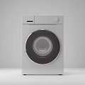 White Front Loading Washing Machine With Sleek Design And Control Panel In Minimalist Setting 3d model