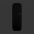 Black Car Tire With Silver Alloy Rim And Tread Pattern Design