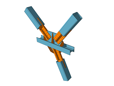 modern member steel structure connecting member model