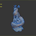 Elegant Ceramic Animal Sculpture as Decorative Furniture Accessory in Orange White Gray