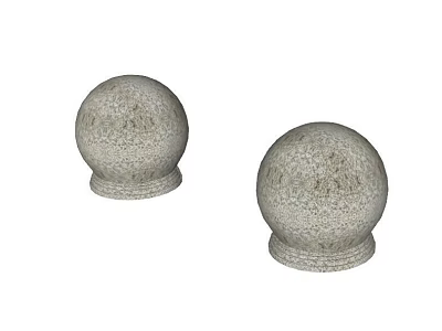 Road Facilities Featuring Granite Stone Balls With Textured Surface For Traffic Safety 3d model