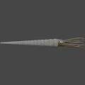 Realistic Marine Cephalopod Model With Spiral Body Extended Tentacles And Large Eye