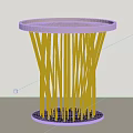 Modern Side Table With Round Gold Top And Black Slender Rod Legs
