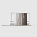 Modern Interior Window Curtains With Gradient Color And Soft Linen Fabric 3d model