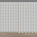 Modern Decorative Wall Design With White Geometric Texture And Wooden Floor Accent