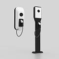 EV Charging Stations Wall Mounted And Floor Standing Black White Design With Charging Ports
