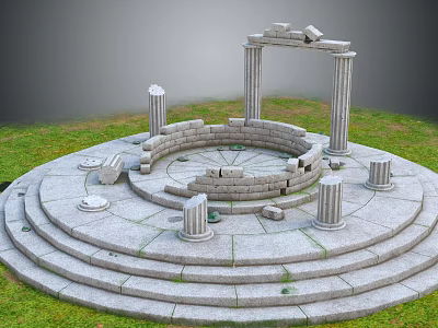 Modern Site Ancient Greek Temple Greek Temple Remains 3d model