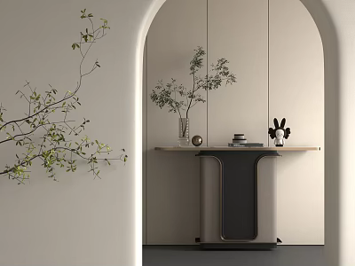 Modern Entrance Cabinet End View Cabinet End View Desk 3d model