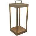 Modern Metallic Table Lamp With Square Base And Gold Finish Design 3d model