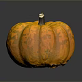 Round Orange Shiny Textured Decorative Pumpkin For Household Kitchen Use 3d model