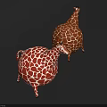 Inflatable Giraffe Decorations With Plump Round Body And Brown White Spots