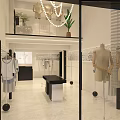 Modern Clothing Store Exterior With Logo Signage Welcome Display Mannequins Tables And Plants