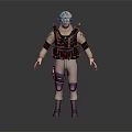 Detailed 3D Character Model In Beige Uniform With Black Gear Helmet Goggles And Red Chest Logo