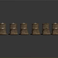 Decorative Brown Candles In Various Sizes Arranged For Home Decoration