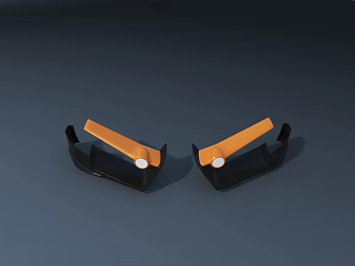 Modern Outdoor Chairs With Orange And Black Design For Garden Seating 3d model