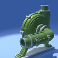 Green Industrial Pump Equipment With Metal Base And Circular Mechanical Structure