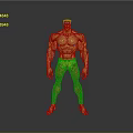 Muscular Man Shirtless Standing Barefoot In Gray Tight Pants Against Gray Background