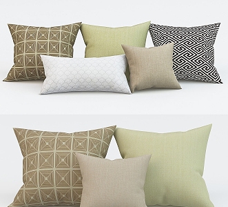 Pillow Simple Nordic Green Light Luxury Living Room Soft Sofa Cushion Model Room 3d model