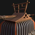 Traditional Chinese Lanterns Featuring Classic Roof Design Red Orange Accents And Decorative Tassels