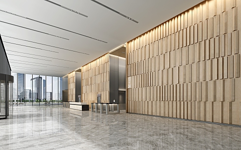 Modern Hall Corporate Lobby 3d model