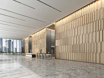 Modern Hall Corporate Lobby 3d model