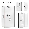 Modern Shower Sauna Interior With Glass Enclosure Shower Head And Handheld Fixtures
