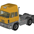 Heavy Duty Commercial Functional Vehicle Design With Yellow Tractor Cab And Wheels