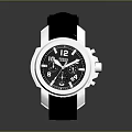 Luxury Modern Watch With Silver Metal Case Black Rubber Strap And Blue Dial