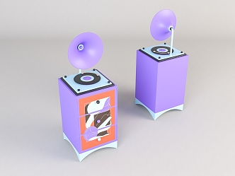 Modern vinyl record cabinet 3d model