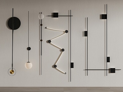 Modern wall lamp combination model