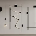 Modern wall lamp combination 3d model
