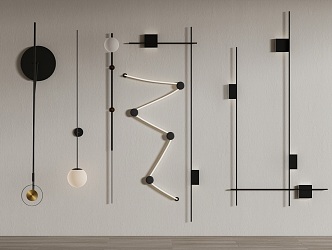 Modern wall lamp combination 3d model