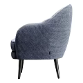Modern Blue Single Sofa With Soft Fabric Upholstery Accent Pillow And Black Tapered Legs