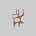 Modern Abstract Geometric Shaped Carpet with Brown and White Patterns for Home Decor