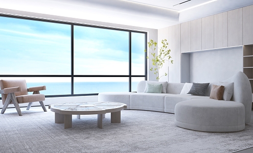 Modern Sea View Room 3d model