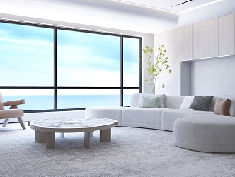 Modern Sea View Room 3d model