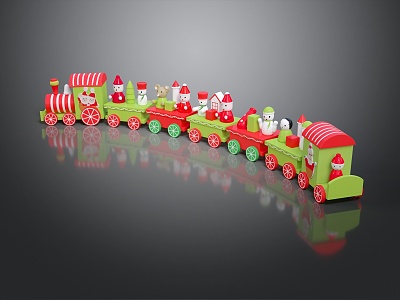 Modern toy train electric rail cartoon train light rail 3d model