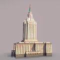 Tall Classical Hotel Building With Green Spire And Symmetrical Window Design