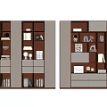 Study Bookcase Bookshelf Display Cabinet Locker Decorative Cabinet Ornaments 3d model