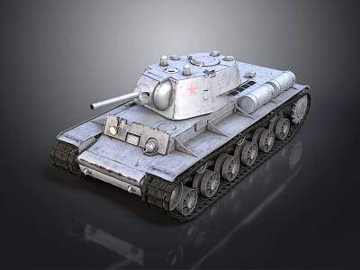 Armored Military Tank With Tracks Turret And Cannon For Combat Operations 3d model