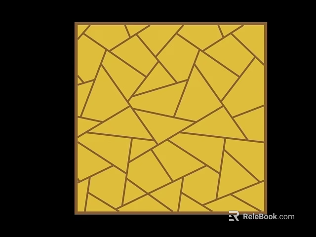 Decorative square yellow screen with geometric pattern composed of triangles 3d model