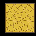 Decorative square yellow screen with geometric pattern composed of triangles 3d model