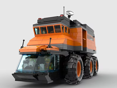 LEGO Toy Blocks Mobile Fortress RV Heavy Duty RV 3d model