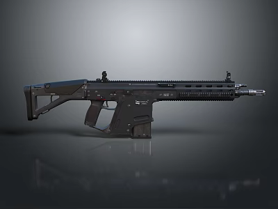 Modern Black Tactical Rifle With Rail System And Detachable Magazine 3d model