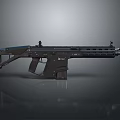 Modern Black Tactical Rifle With Rail System And Detachable Magazine
