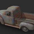 Abandoned car GMC 9300 pickup scrapped car pickup 3d model