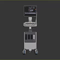 Ultrasound Medical Equipment with Display Screen Control Panel and Wheeled Cart for Diagnostic Imaging