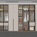 Modern Built in Closet Design With Glass Doors Hanging Sections And Storage Drawers