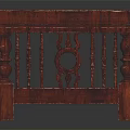 Elegant Classic Style Wooden Coffee Table With Carved Railing Base And Dark Brown Finish